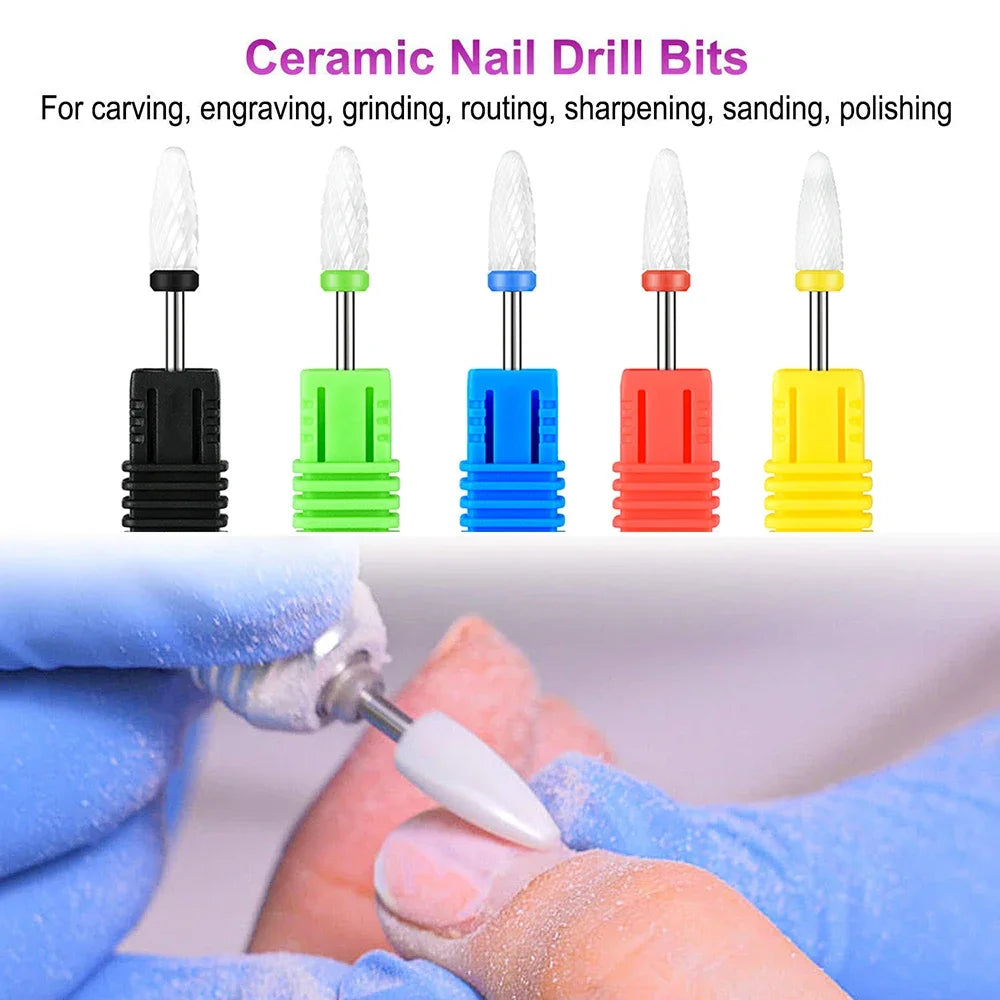 67 Types Nail Drill Bits for Professional Electric Cuticle Drill Bit Cuticle Cleaner Nail Gel Polish Remover Tool for Home Salon