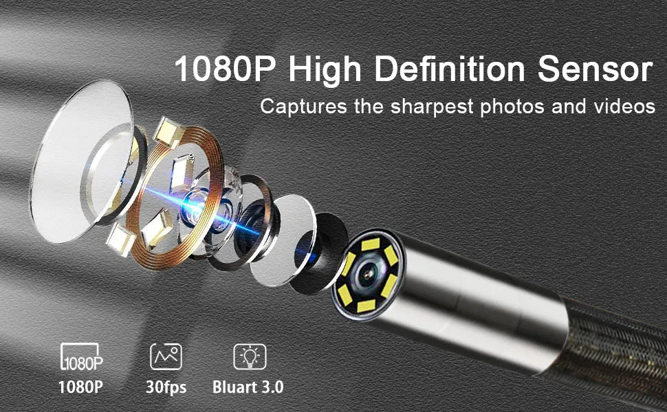 Two-Way Articulating Borescope Industrial Endoscope with 8.5mm Articulating Camera Head for Automotive Aircraft Mechanics