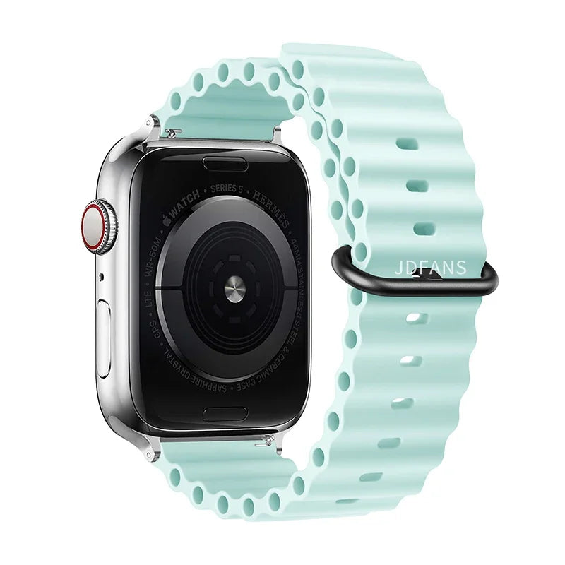 Ocean Band for Apple watch Ultra Series 10 9 7 8 5 6 SE 49mm 45mm 46mm 42mm 44mm 40mm 41mm Silicone bracelet correa iWatch Strap