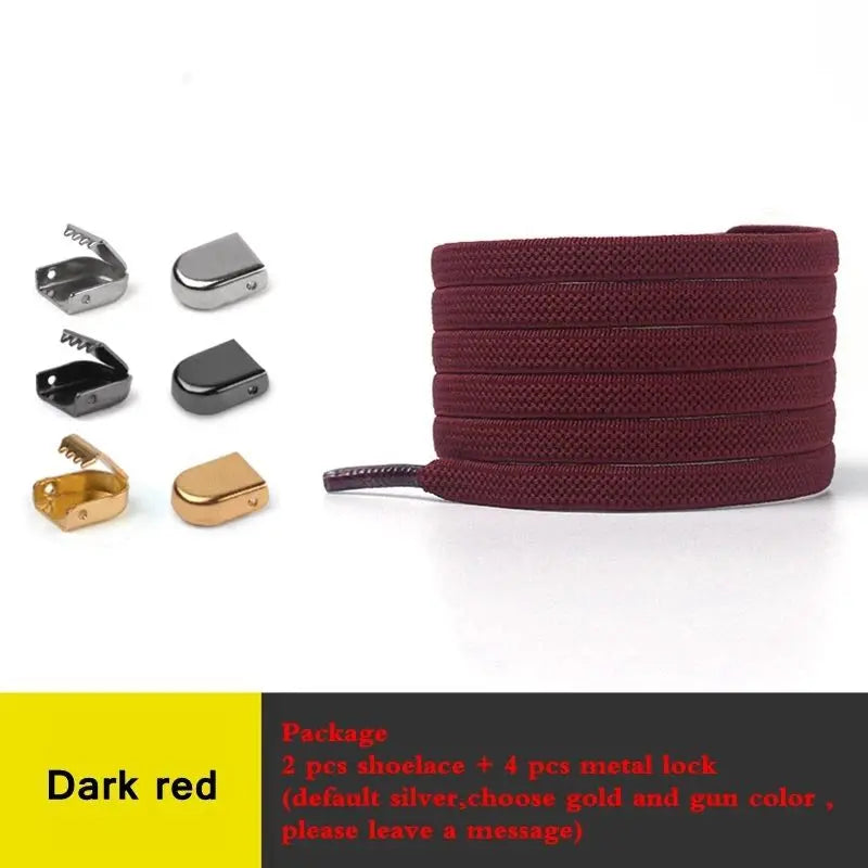 Elastic Flat Shoelaces No Tie Shoe Laces Outdoor Leisure Sneakers Quick Safety Flat Shoe Lace Kids and Adult Unisex Lazy Laces