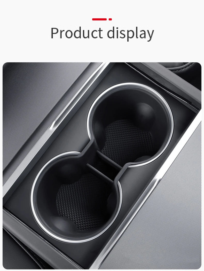 For Tesla Model 3 Highland 2024 Storage Box Flocking New Model 3+ Center Console Armrest Storage Box Stowing Tidying Cup Holder