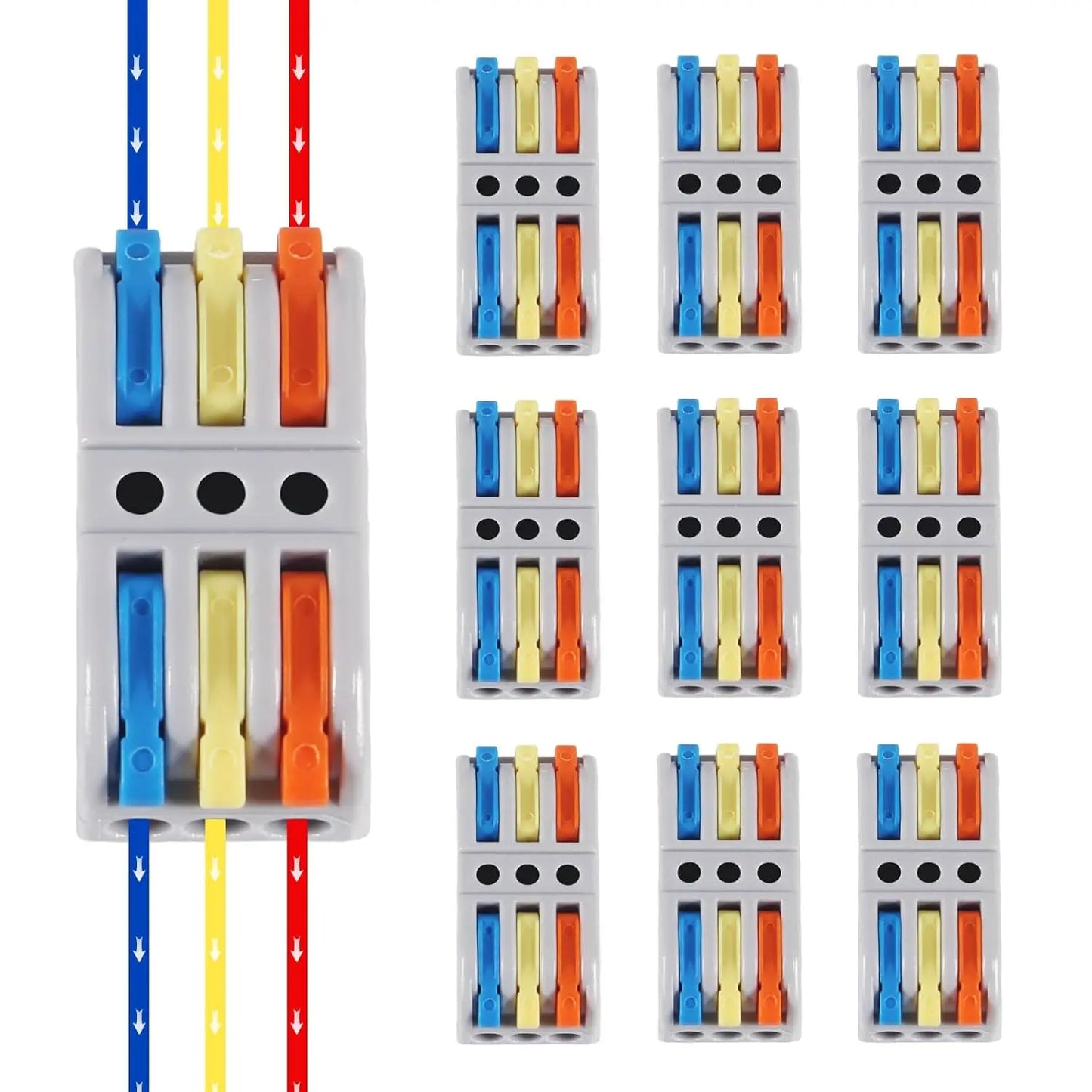 1 in Multiple out Quick Wiring Connector Universal Splitter Wiring Cable Push-in Can Combined Butt Home Terminal Block SPL 222