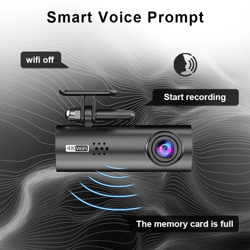 E-ACE 4K UHD WIFI Mini Dash Cam Car Dvr Video Recorder With APP Control Night Vision 24H Parking Camera Monitor Car Accessories