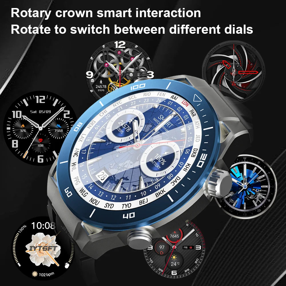 New Sports Smart Round Watch Bluetooth Call Compass Information Reminder Sleep Monitoring For Men Women Android IOS Smartwatch