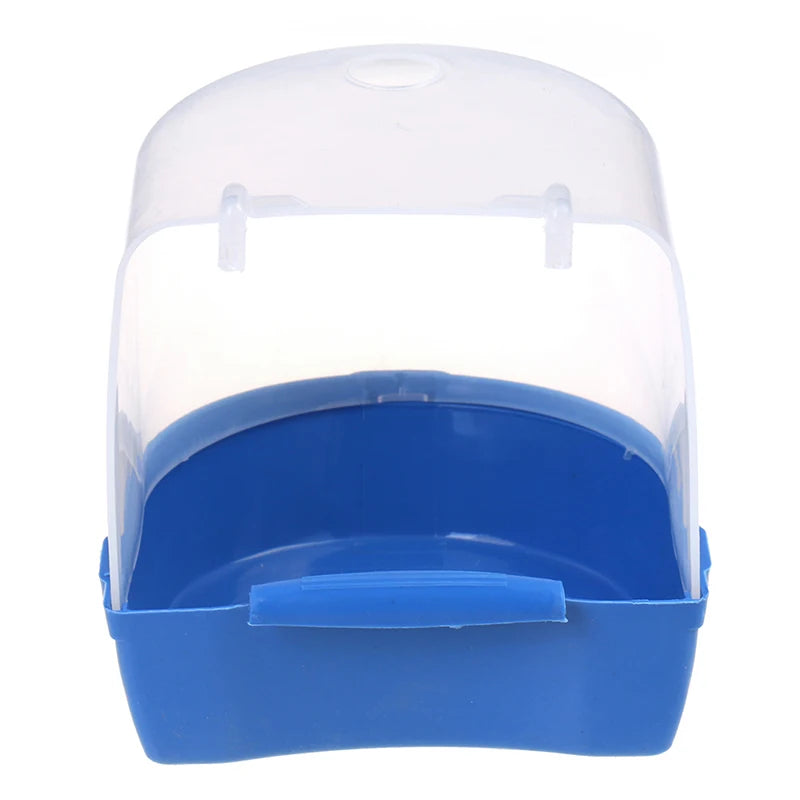Plastic Bird Water Bath Box Bathtub Parrot For Parakeet Hanging Bowl