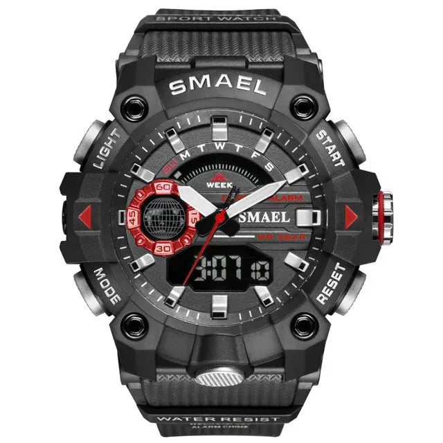SMAEL Fashion Sport Watches Men Shock Resistant 50M Waterproof Wristwatch LED Alarm Stopwatch Clock Military 8040 Men Watch