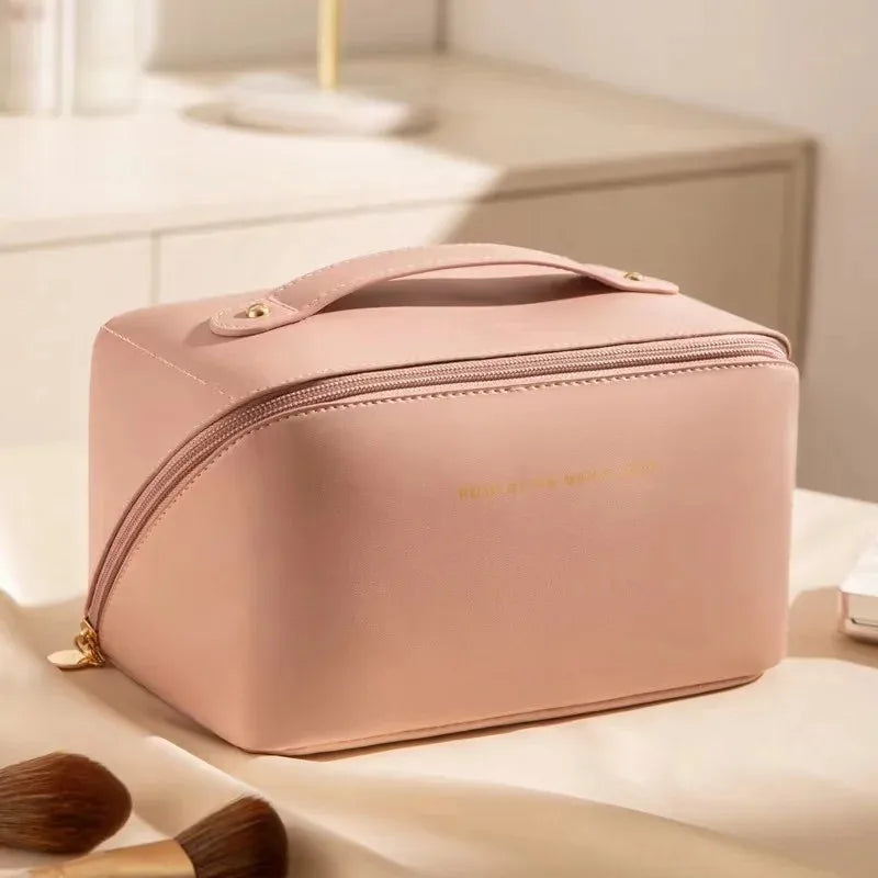 Large Pu Leather Travel Cosmetic Bag for Women Cosmetic Organizer High-capacity Makeup Bag Storage Pouch For Female Makeup Box