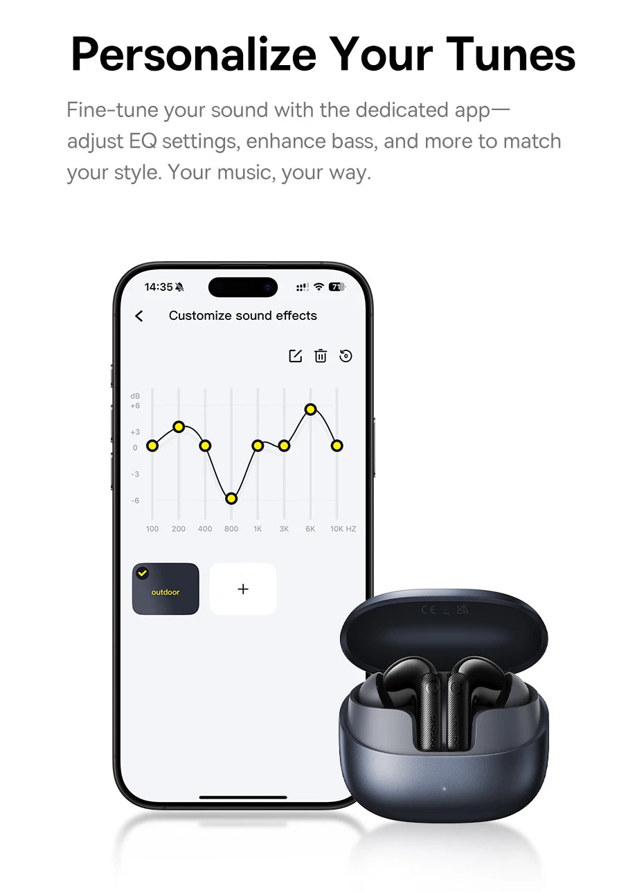 Baseus EP10 Pro ANC Earphones Wireless Bluetooth 6.0 50dB Realtime Adaptive ANC Headphones 6 Mic in-Ear Earbuds Hi-Res LDAC IP55