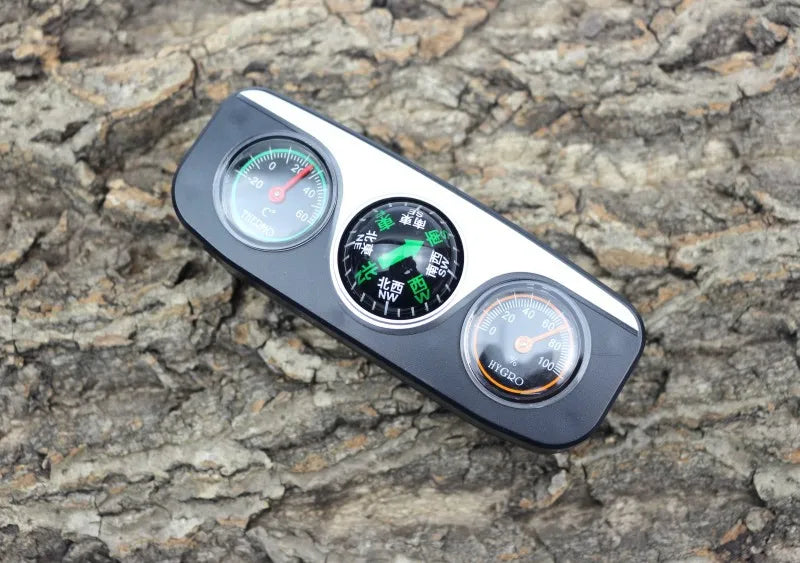 Outdoor Outing Car Guide Ball Self-driving Tour Compass with Thermometer Car Interior Decoration Accessories