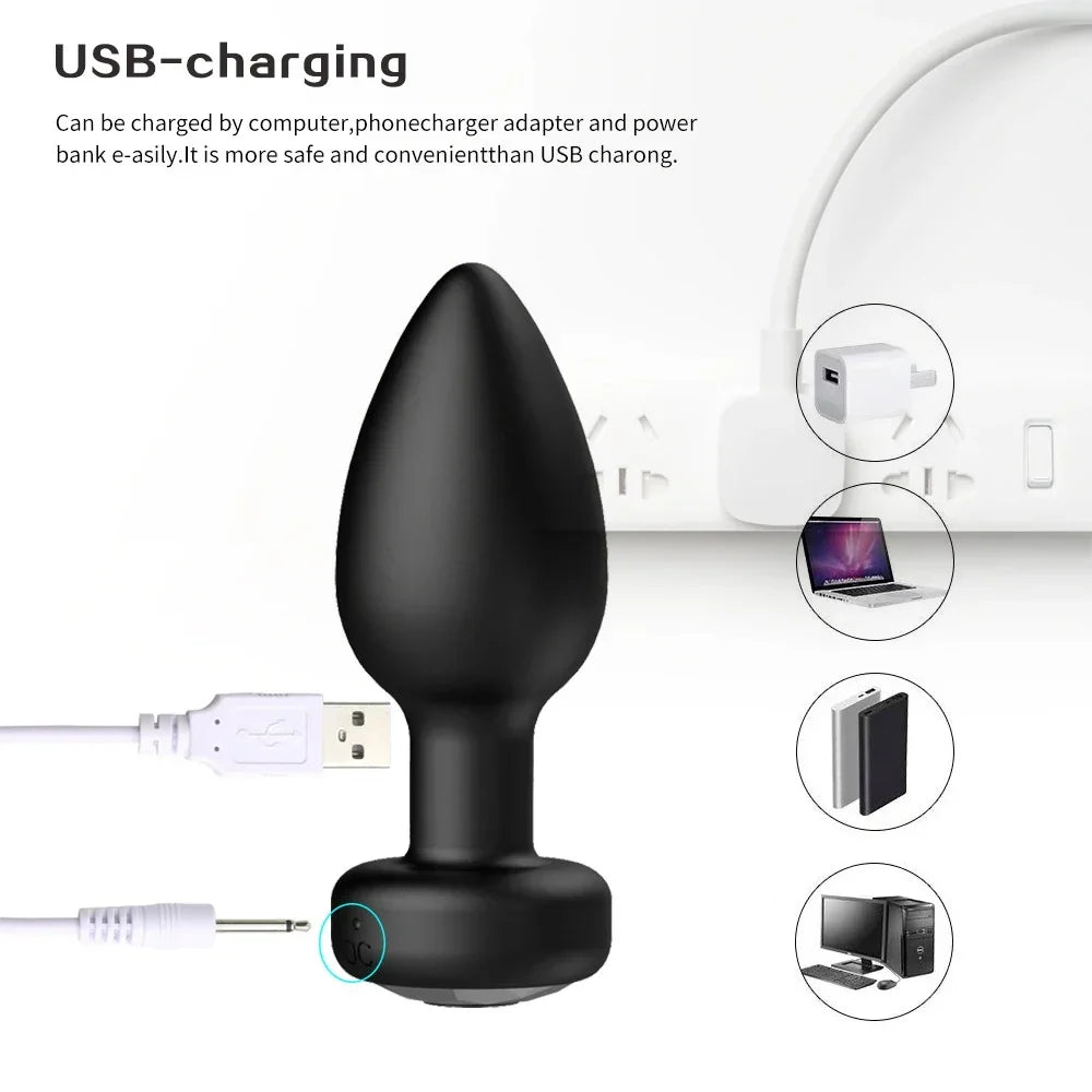Anal Plug Vibrator for Men Butt Plug Portable Massager Wireless Remote Control Dildo Vibration Sex Toys for Male Adult Toys 18+