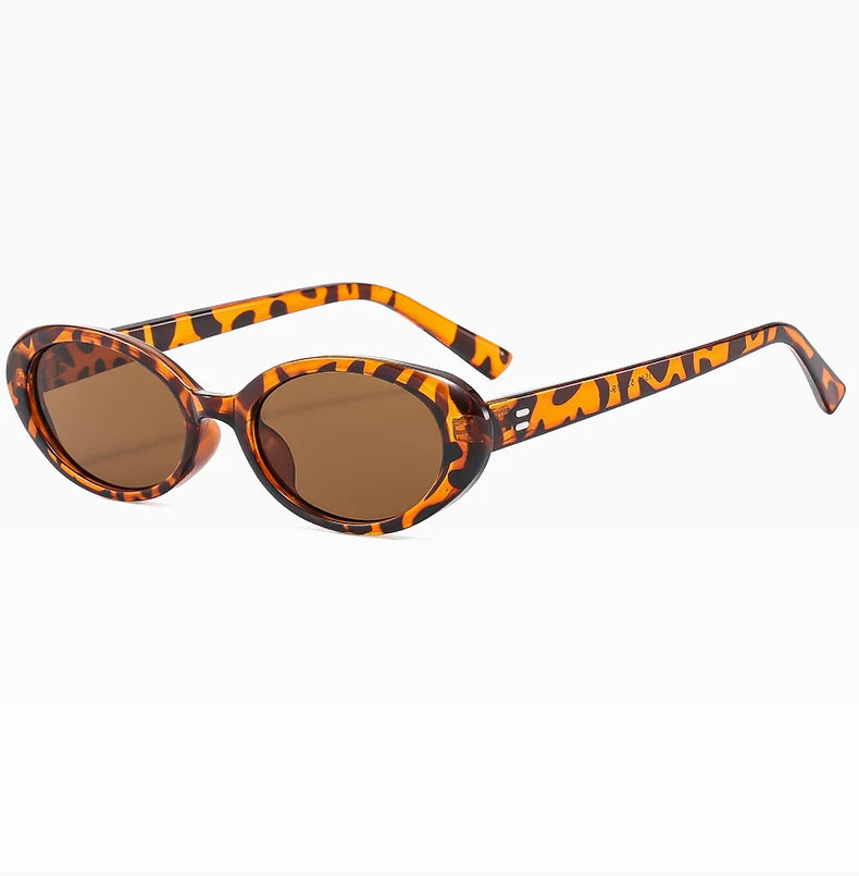 New Women's Retro Oval Sunglasses Black Small Frame Fashion Brand Trendy Hot Points Sun Glasses Female Lady Goggle UV400