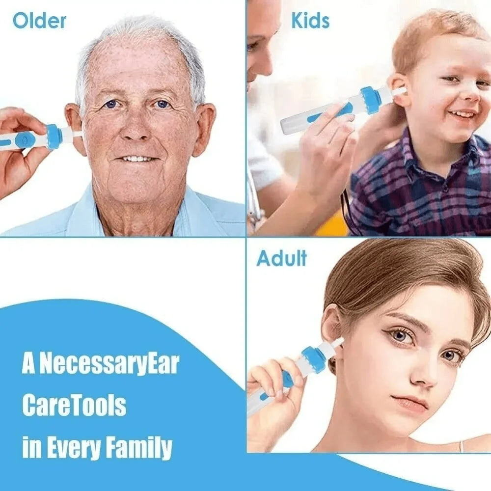 1pcs Portable Automatic Earwax Removal Kit Electric Earwax Vacuum Suction Electric Earpick Kit Remover Ear Wax Cleaning Earspoon