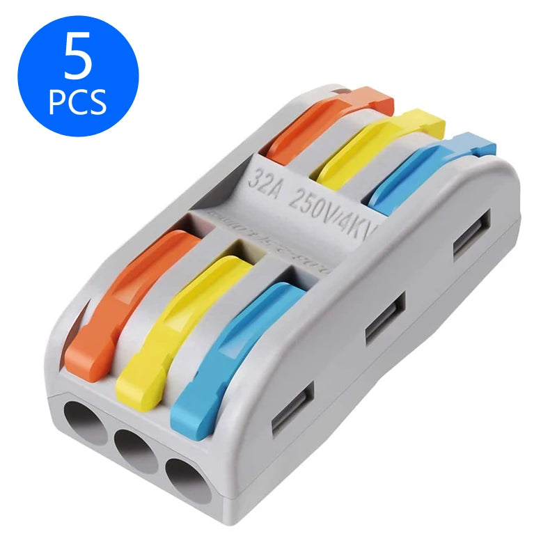 1 in Multiple out Quick Wiring Connector Universal Splitter Wiring Cable Push-in Can Combined Butt Home Terminal Block SPL 222