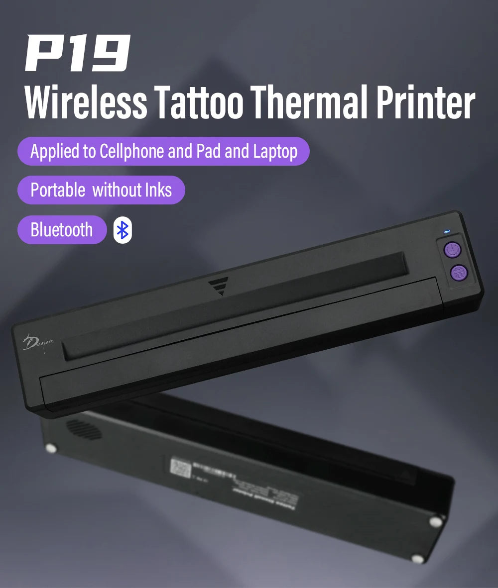 P19-Tattoo Transfer Automatic Fast Printing Wireless Portable Tattoo Stencil Printer Suitable For Small Businesses Wireless