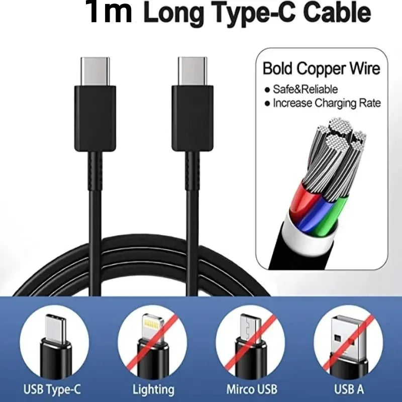 PD 25W USB C Charger Quick Charge 3.0 Super Fast Charging With Type C Cable For Samsung Galaxy S23 S22 S21Ultra Note 20