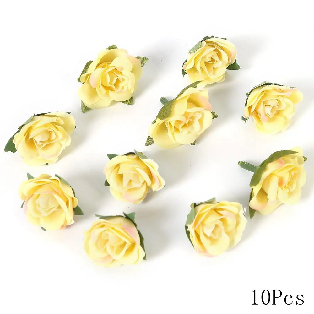 Yellow Artificial Flowers Heads Silk Fake Flowers for Home Decor Party Wedding Decoration DIY Valentine's Day Gifts Accessories