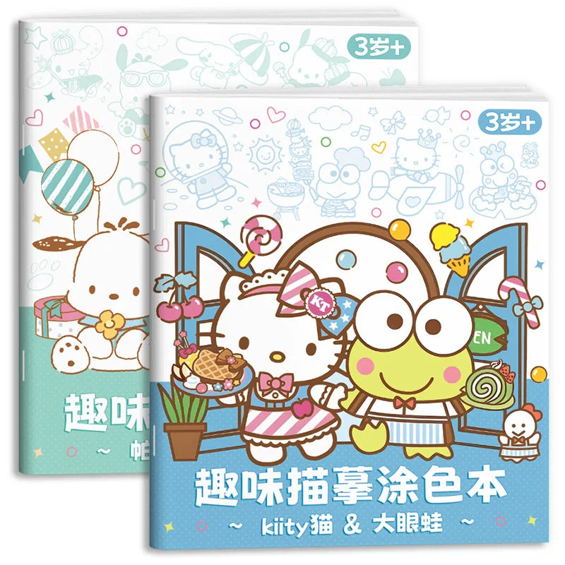 New Sanrio Kuromi Painting Notebook Children'S Sketching Coloring Copy Notebook Elementary School Cartoon Anime Line Draft