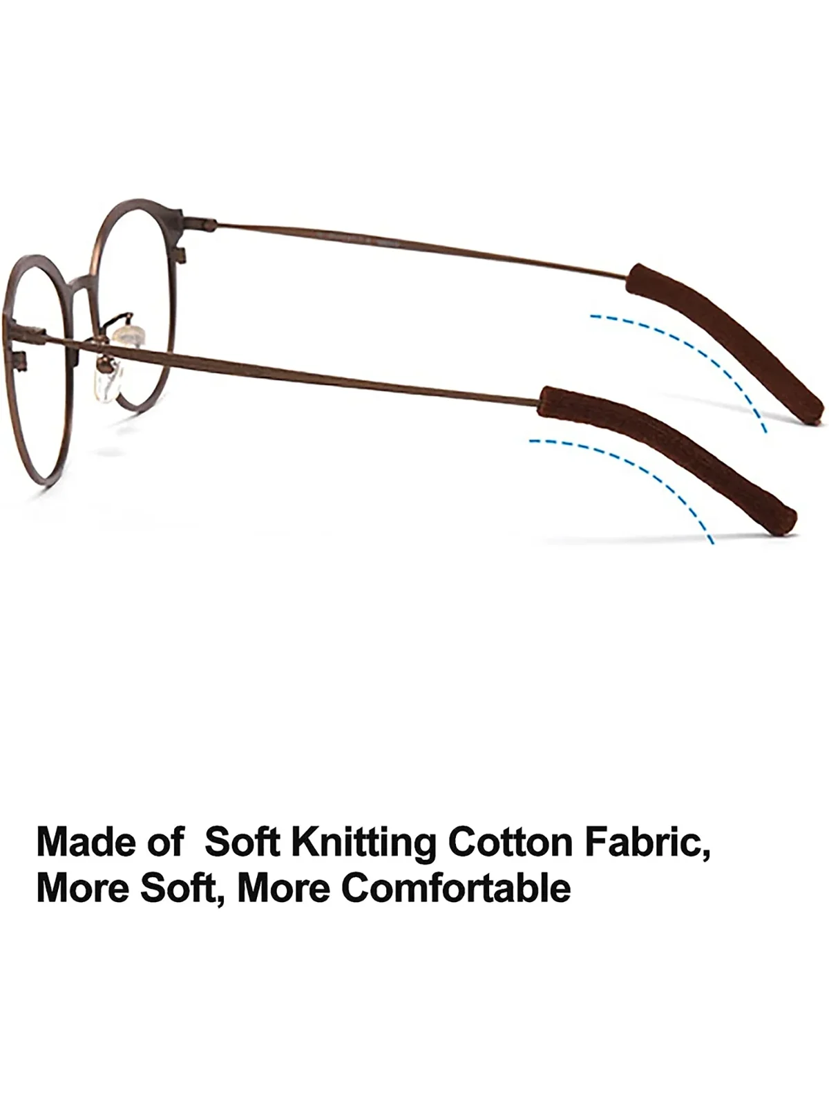 1Pair Anti-Slip Eyeglass End Temple Tips Soft Cotton Fabric Frame Leg Glasses Retainer Cushion Ear Sock Sleeve Comfort Eyewear