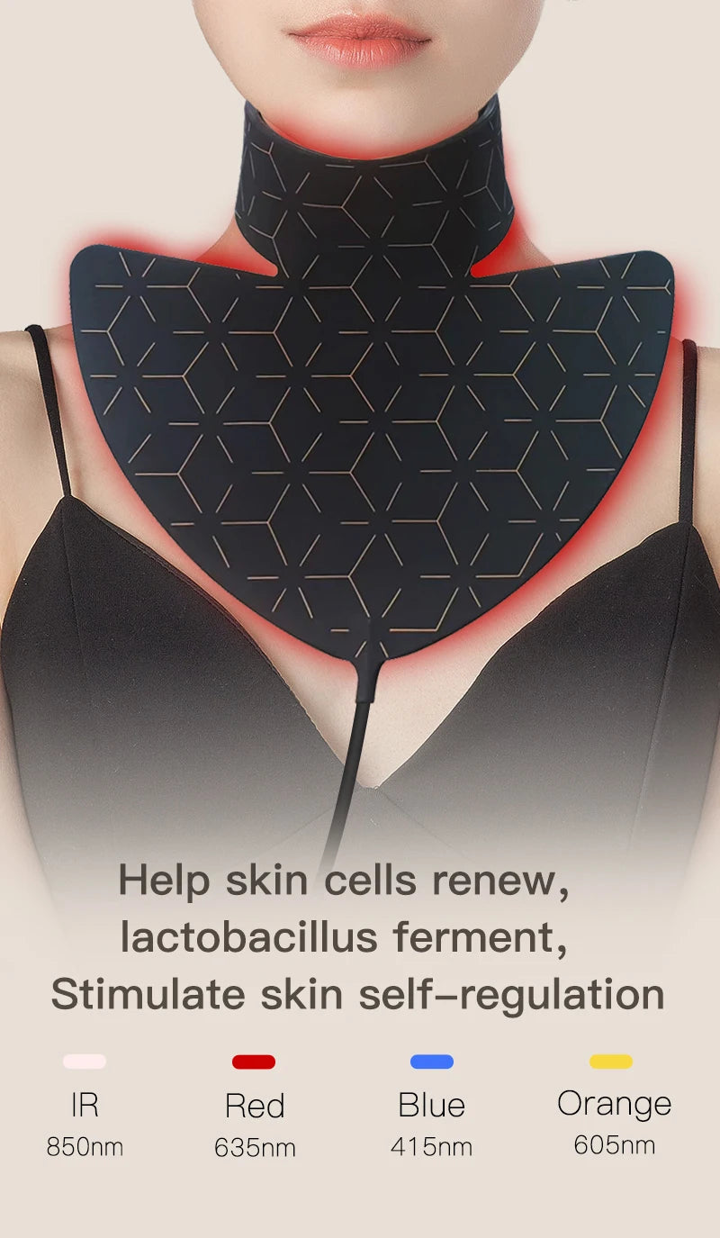 NIR LED Face Mask Neck Mask 92 and 78 Lamp 368 and 312 Beam Infrared Light Therapy 3 Brightness Reduce Wrinkle Acne Facial Care