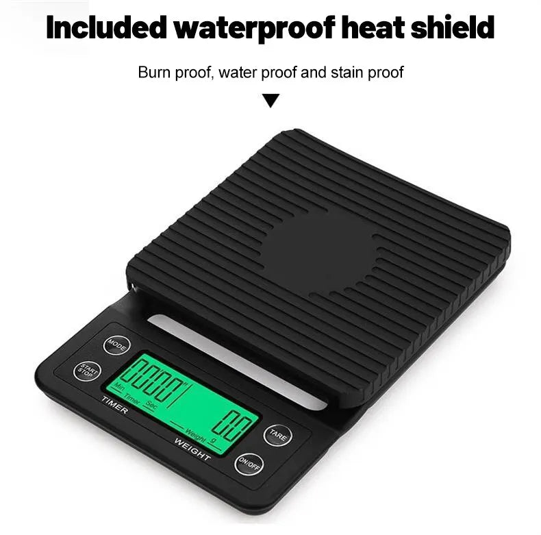 1pc Black Precision Coffee Dropping Scale 0.1g Coffee Dropping Scale With Timer Digital Kitchen Scale High Precision LCD Scale