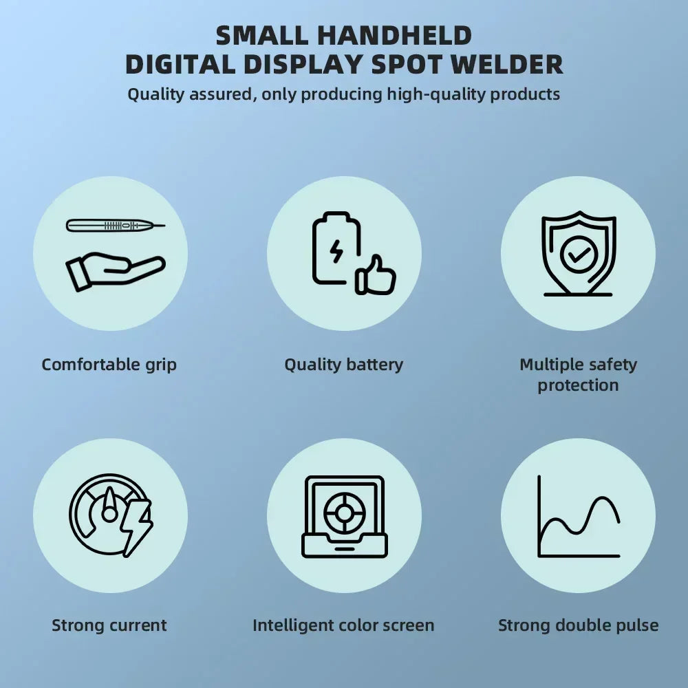 New Spot Welder Big Color Screen Adjustable Powerful Handheld Welding Machine Portable Mini Welding for 18650 Lithium Battery