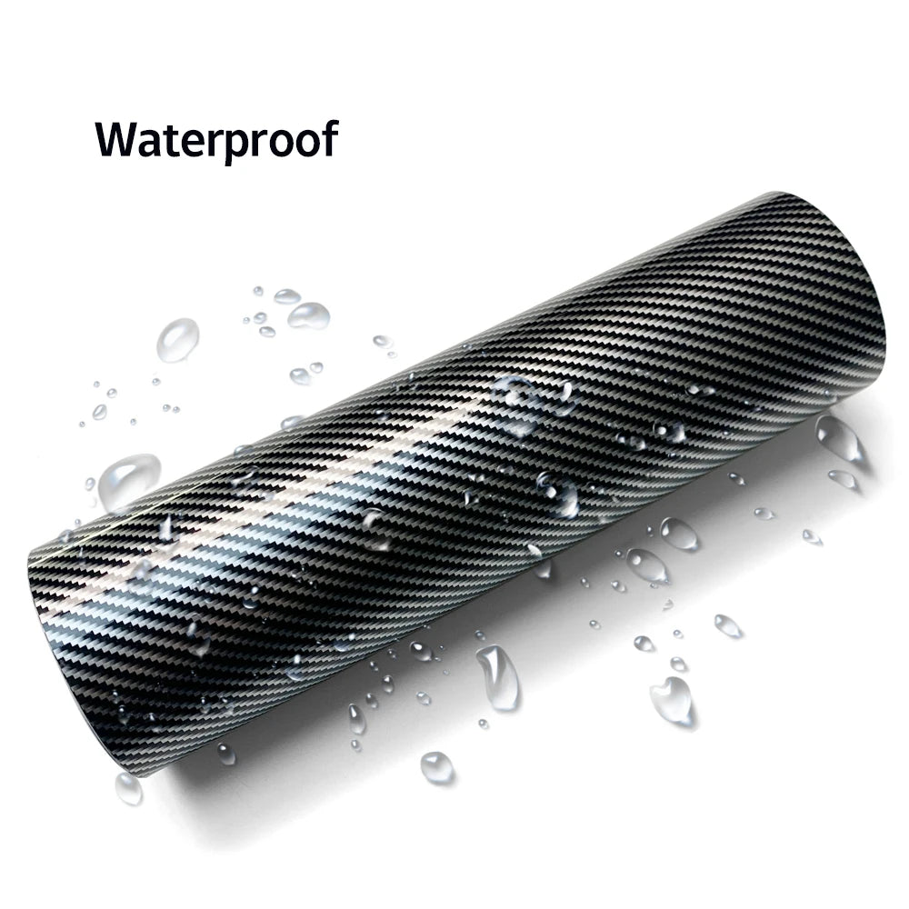 Car Wrap Vinyl Film 2D Glossy Carbon Fiber Sticker Anti-Scratch Black Color Change Film Bubble Free Decal for Car Accessories
