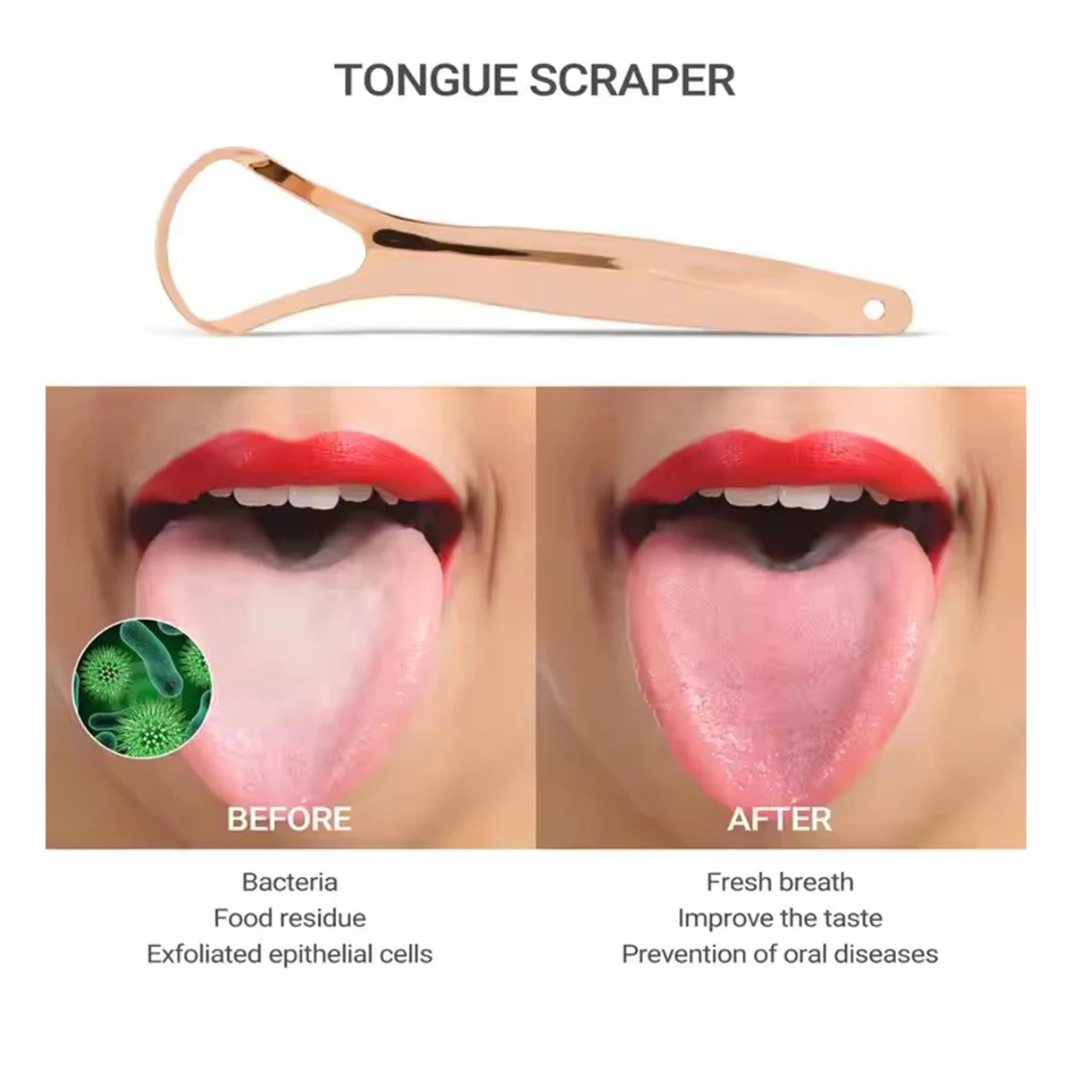 Set of 3 Tongue Scrapers for Adults Tough Metal Tongue Cleaner w/Storage Case Stainless Steel Tongue Scrubber for Fresh Breath