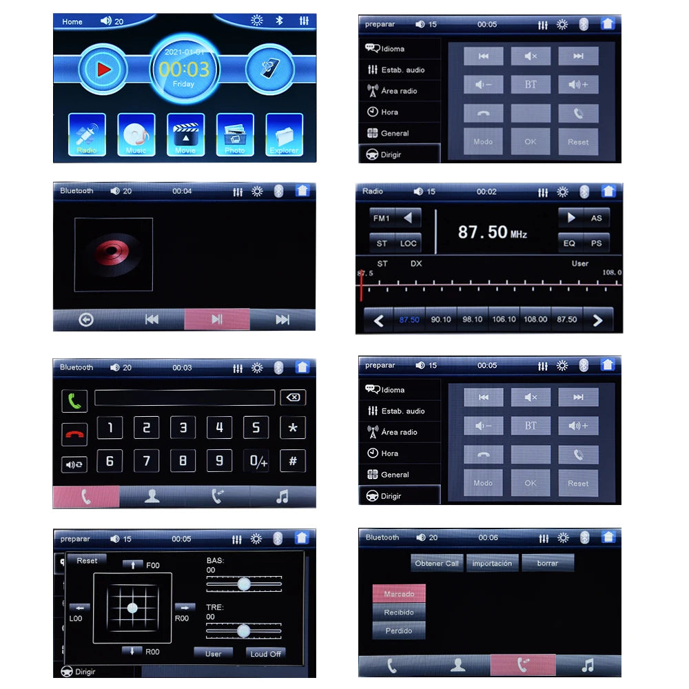 Podofo 1 din Car Radio HD Autoradio Multimedia Player Touch Screen Car Stereo MP5 FM Bluetooth USB Camera Car 1 Din Player