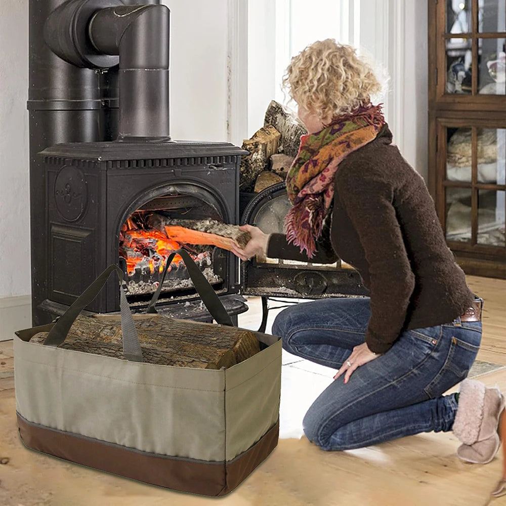 Outdoor Waterproof Firewood Storage Bag – Durable Oxford Organizer for Logs, Charcoal & Transport