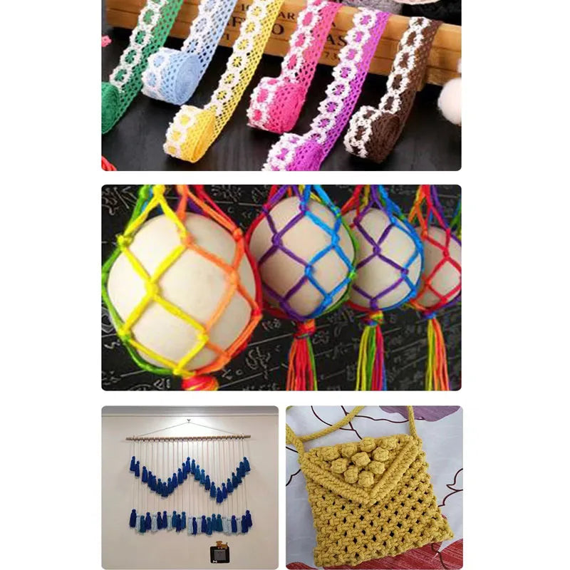 2.0cm100m Lace Cord Cotton Cord String Craft DIY Sewing Hand Woven Decorative Wall Hanging Bohemian Party Home Decor