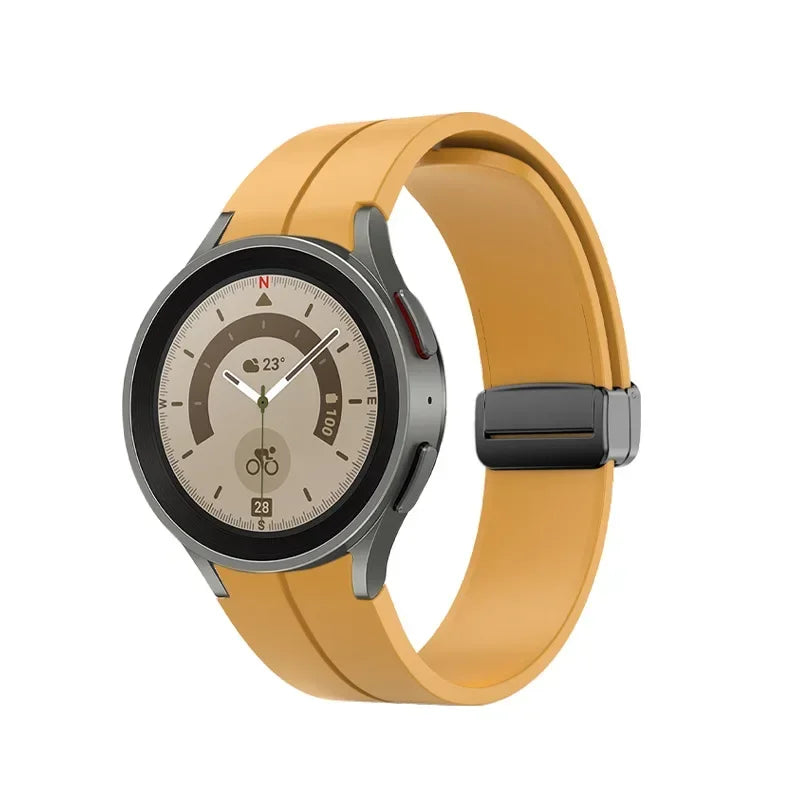 No Gap Soft Silicone Strap For Samsung Galaxy Watch 7 6 5 4 40mm 44mm Breathable Magnetic Wristband Watch 6 4 Classic/5 Pro 45mm