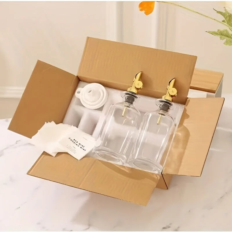 1PC Glass Olive Oil Dispenser Bottle Seasoning Bottle Vinegar Bottle Condiment Container Kitchen Stuff Kitchen Gadgets Supplies