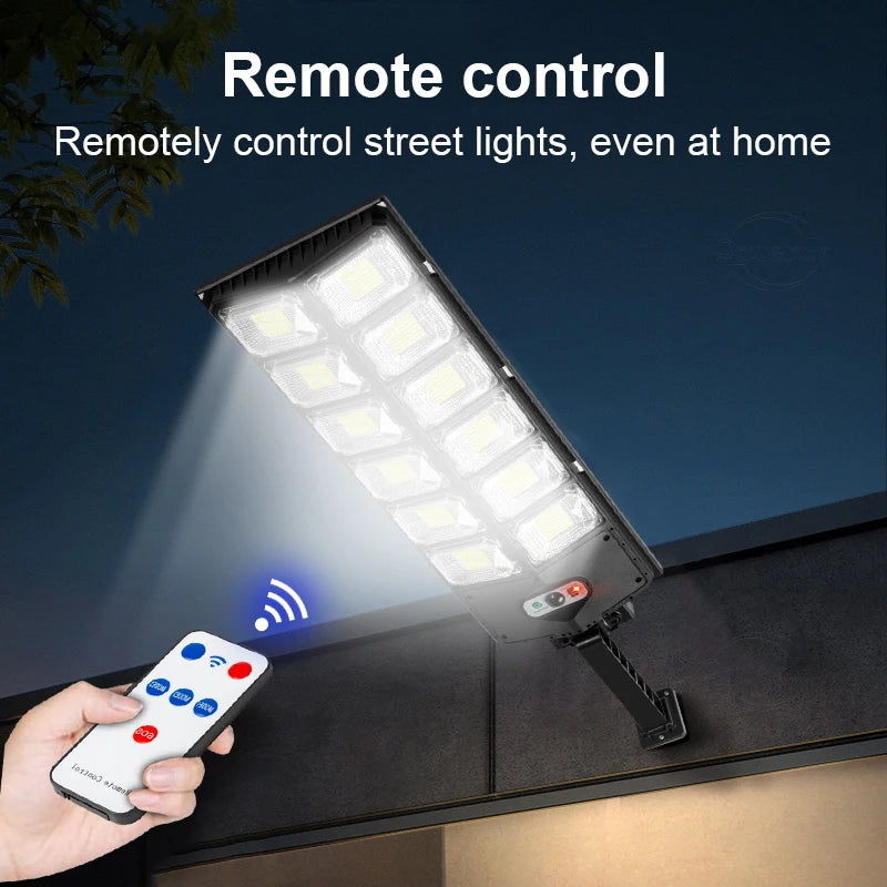 Super Bright 804 LED Solar Lights Outdoor Street Lamp Sunlight 3 modes IPX68 Waterproof Garden Lighting With Smart Motion Sensor