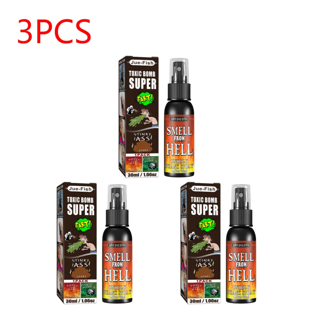 30ml Fart Gag Spray Prank Joke Plastic Spray Can Stink Party Supplies Stinky Fart for Adults Kids Non Toxic Halloween Funny Toys