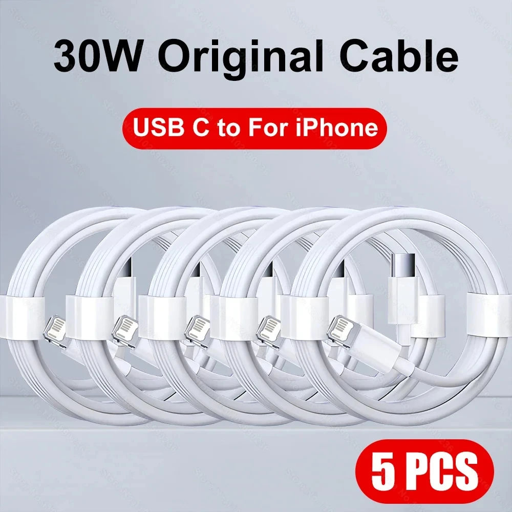 1-5pcs 30W Fast Charging Cable For Apple iPhone 13 12 11 14 Pro Max Mini USB C Cable For X XR XS MAX 7 8 14 Plus 6 Accessories