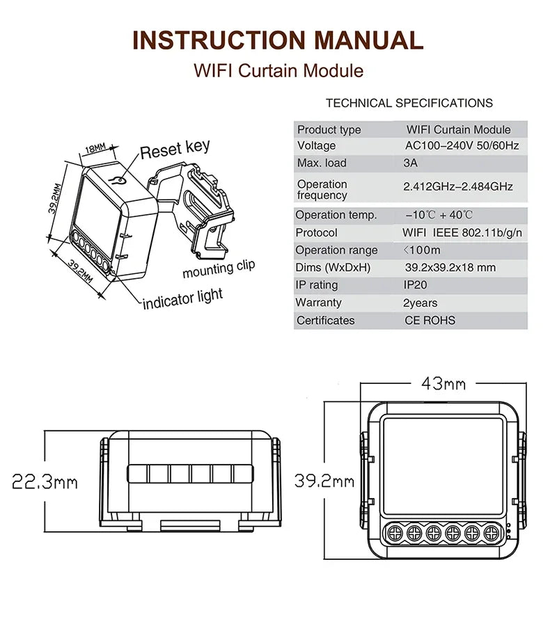 Tuya WiFi Smart Curtain Switch Module For Blinds Roller Shutter Electric Motor Smart Life Control Works With Alexa Google Home