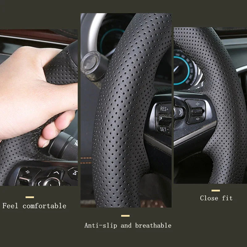 Customize DIY Car Steering Wheel Cover Microfiber Leather For MG ZS HS GS 5 6 RX5 RX8 ZST ZS EV 2017-2023 Car Accessories