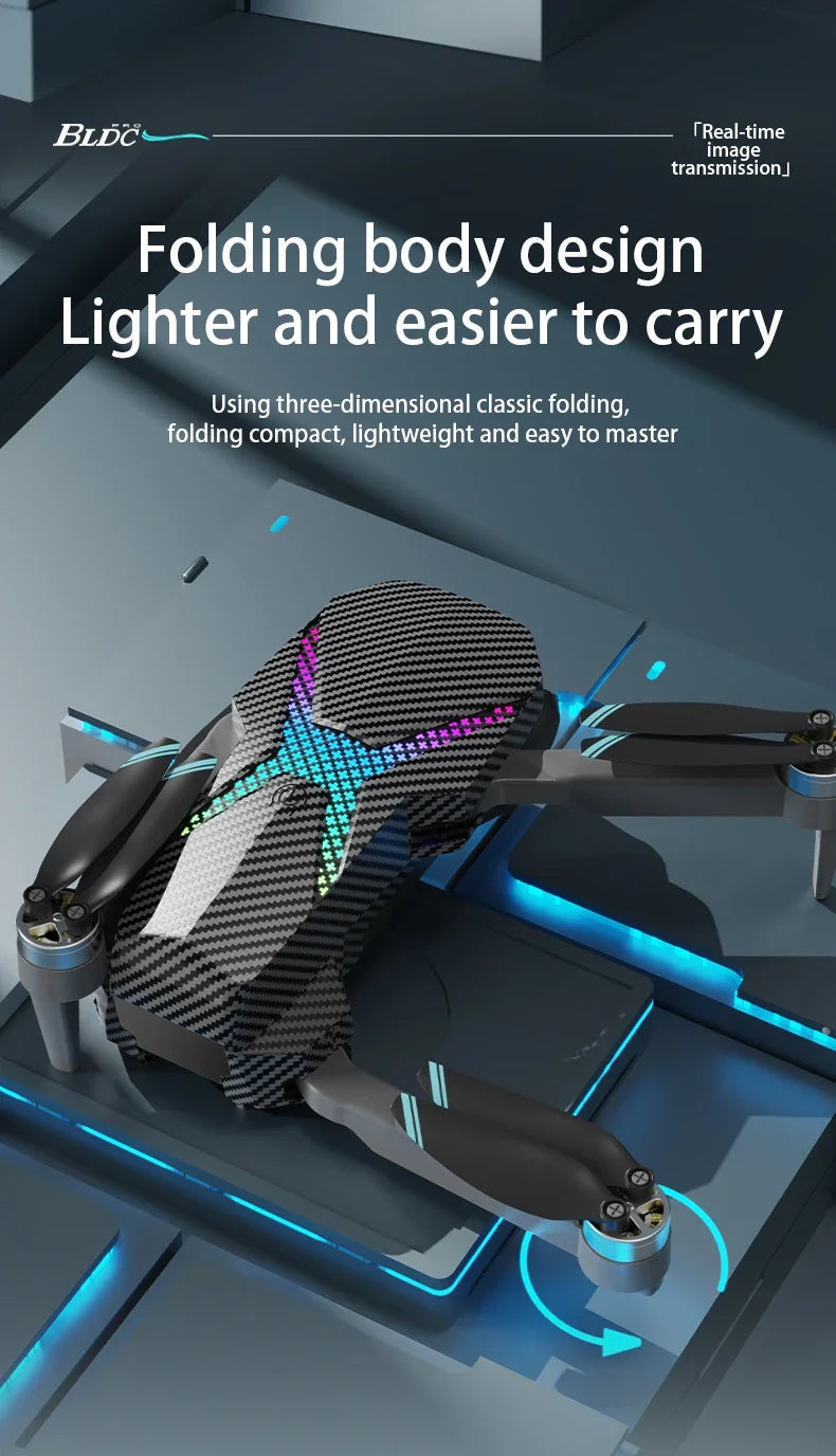 Hot Drone AE7 Pro Brushless Professional 8K HD Camera WIFI FPV Obstacle Avoidance Optical Flow RC Foldable Quadcopter Toys