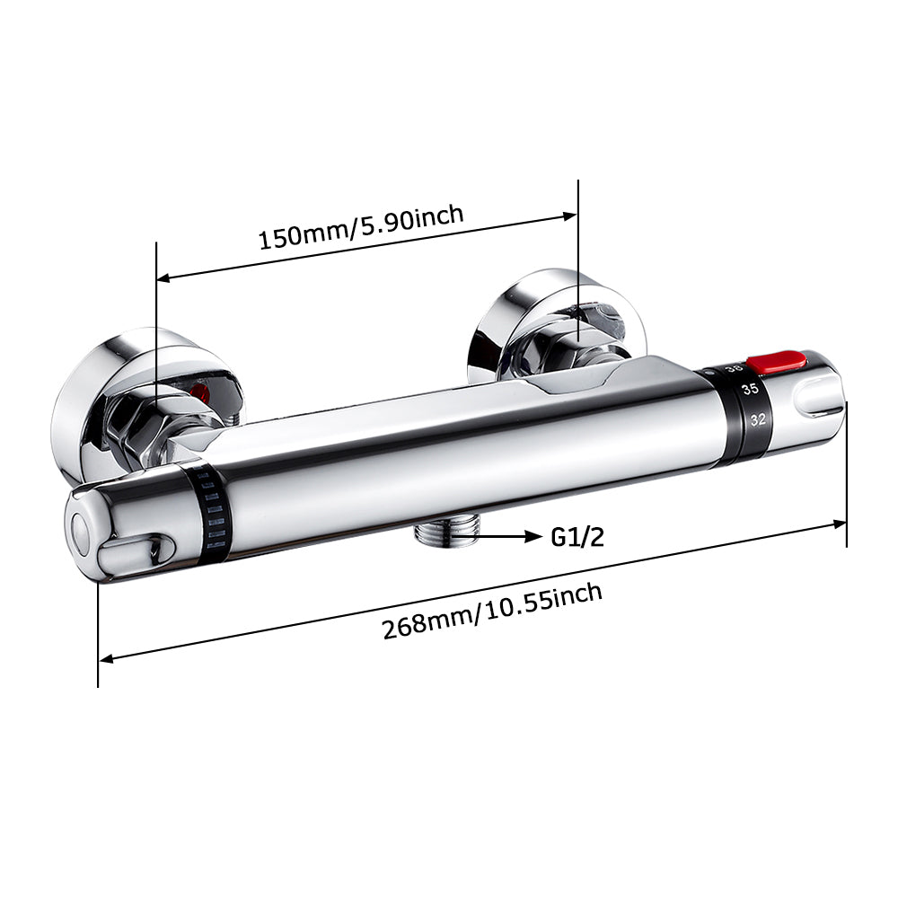 Thermostatic Shower Faucets Set Chrome Bathroom Thermostatic Mixer Tap Hot And Cold Bathroom Mixer Mixing Valve Bathtub Faucet