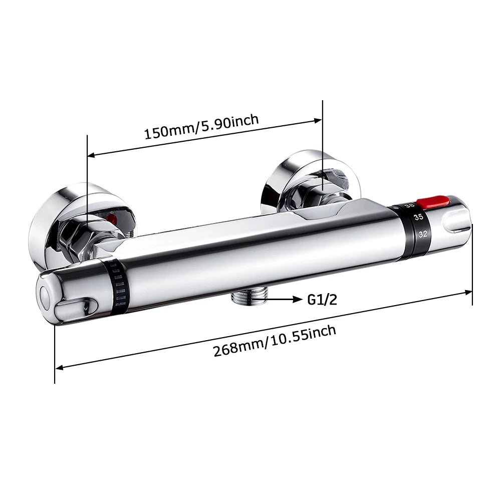 Thermostatic Shower Faucets Set Chrome Bathroom Thermostatic Mixer Tap Hot And Cold Bathroom Mixer Mixing Valve Bathtub Faucet
