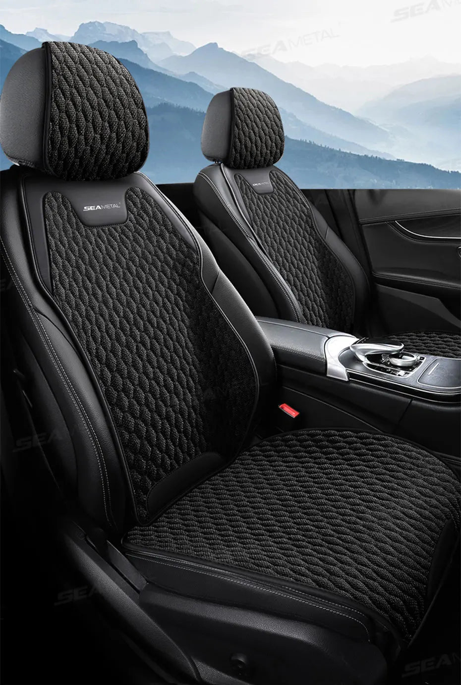 SEAMETAL Four Seasons Car Seat Cover Front Rear Car Seat Cushion Airbag Compatible Seat Protector Breathable Car Accessories