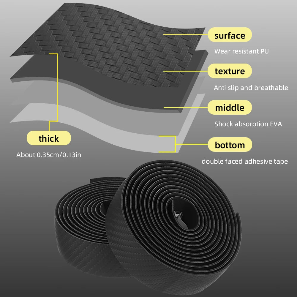 MOTSUV Road Bicycle Bar Tape Cycling Cork Shockproof Sport Handlebar Bandage EVA Wrap Bent Bar Tape+2 Bar Plug Bike Accessories