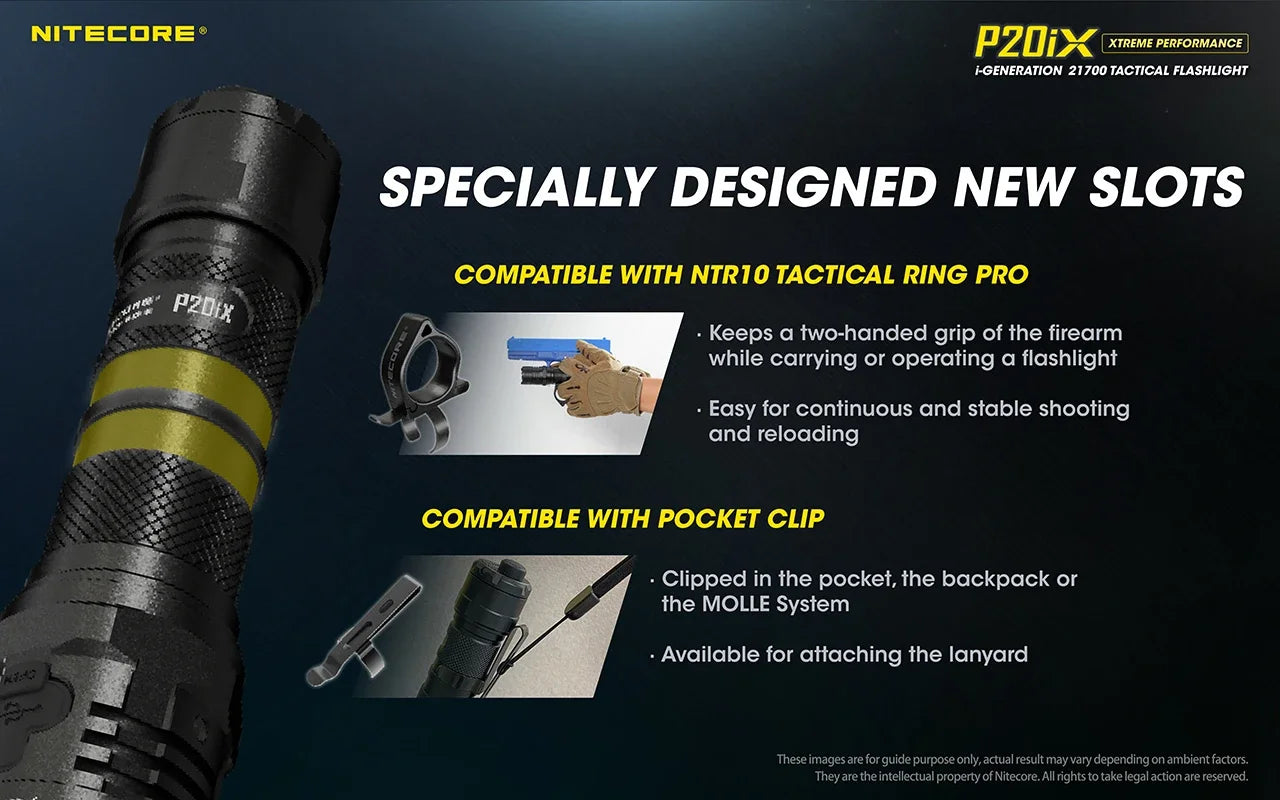 NITECORE P20ix Powerful Tactical LED Flashlight 4000Lumens Rechargeable Torch Light with 21700 Battery for Self-defense Camping