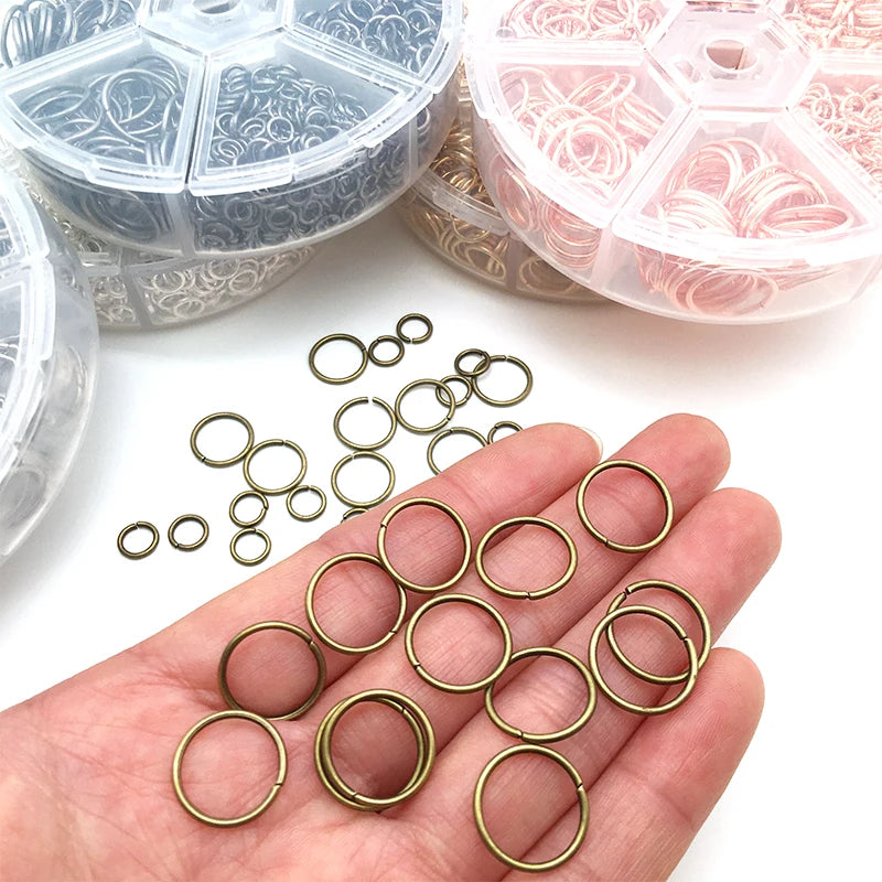 1Box Metal Open Jump Rings Split Rings Connectors Iron Open Jump ring For Diy Jewelry Making(4mm 6mm 8mm 10mm)