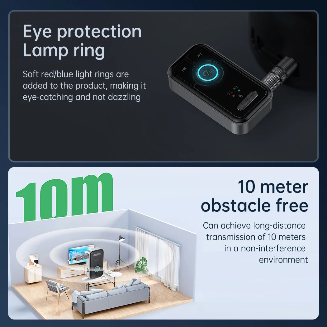 Bluetooth 5.3 Car AUX Audio Adapter Receiver Transmitter AUX Wireless Audio Adapter 3.5mm Jack for Car Earphones TV Speakers