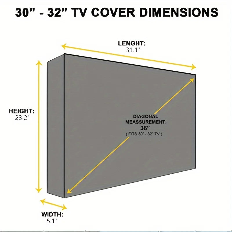Outdoor TV Protection Cover 600D Thick Fabric Cover Outdoor TV Three-protective Cover TV Screen Protector Waterproof Rain Cover