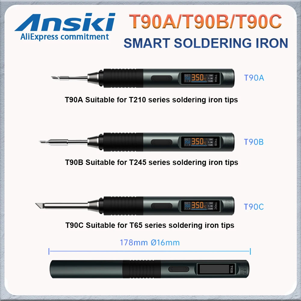 ALIENTEK T90 Smart Soldering Iron T245/T210/T65 series optional 80-450℃ Adjustable Temperature Precision Welding Solder Tools