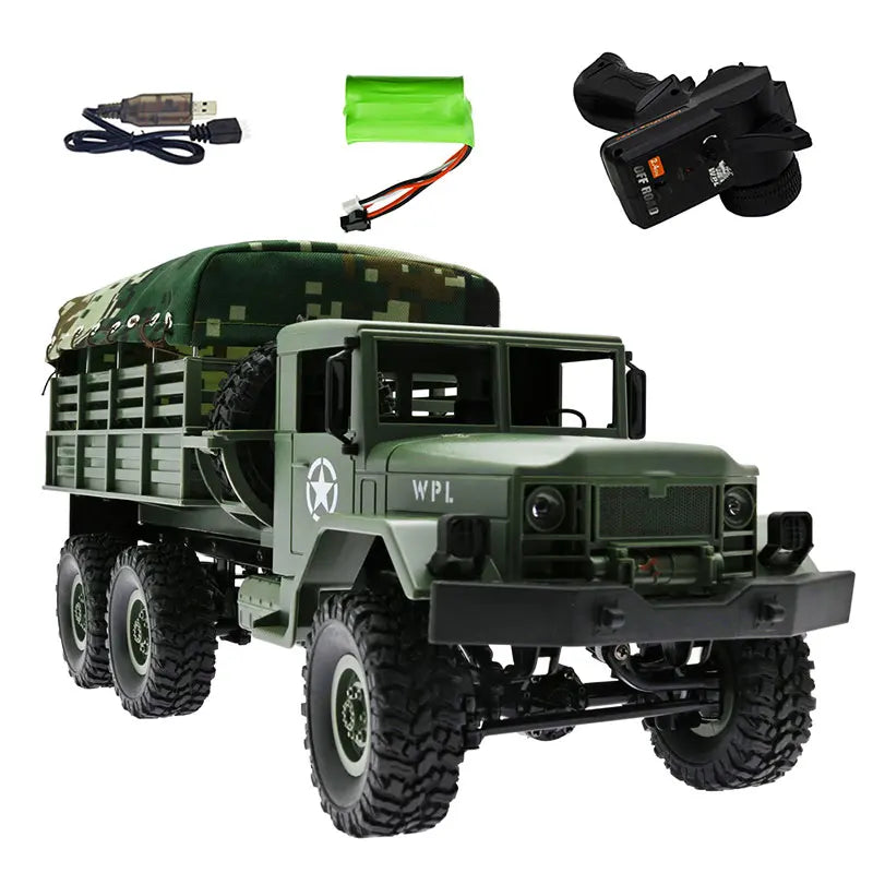 Wpl Naughty Dragon B16 1 6wd Military Truck With Canvas Rc Car Climbing Remote Control Plaything Holiday Birthday Gift Boy