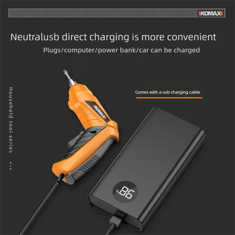 KOMAX Electric Screwdriver Rechargeable Cordless Screwdriver Powerful Impact Wireless Screwdriver Set Mini Drill Power Tools