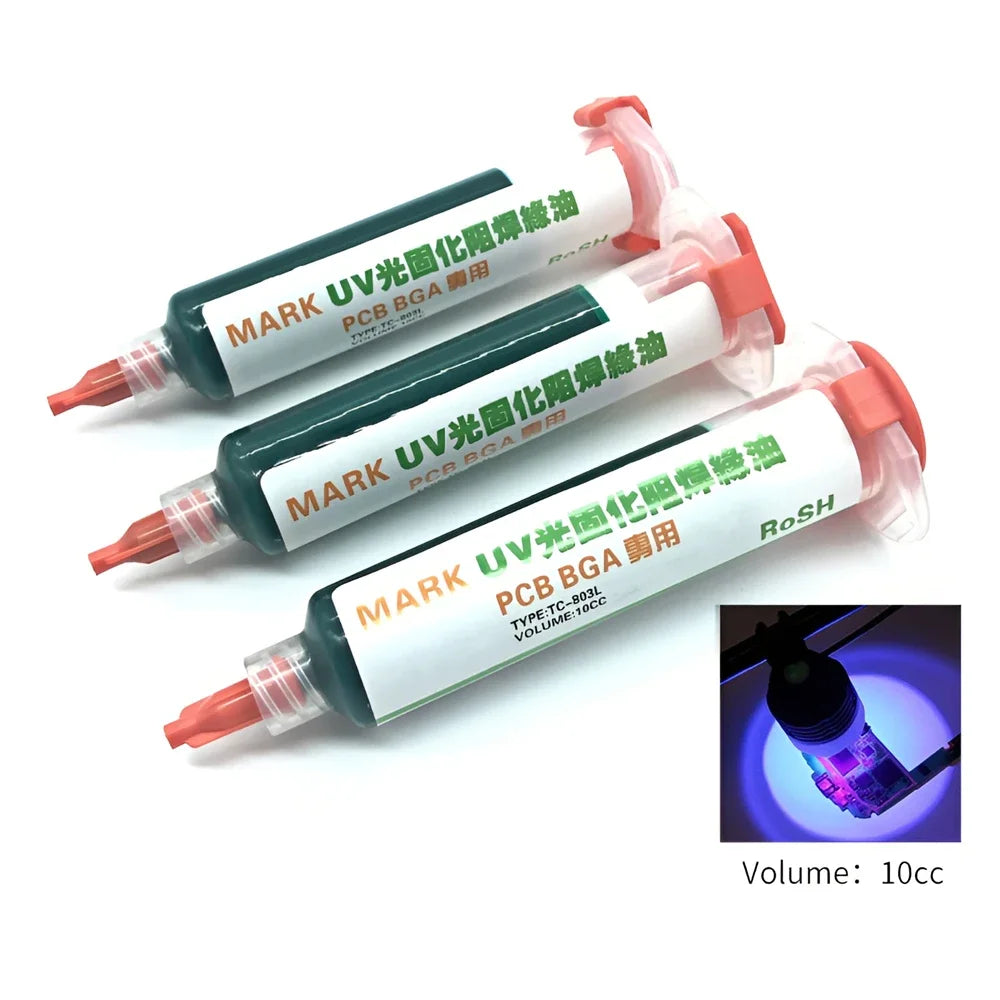 1-5pcs 10CC UV Curing Solder Mask Ink Resistance Paste Green Oil for PCB BGA Circuit Board Protect Paint Electronic Repair Tools